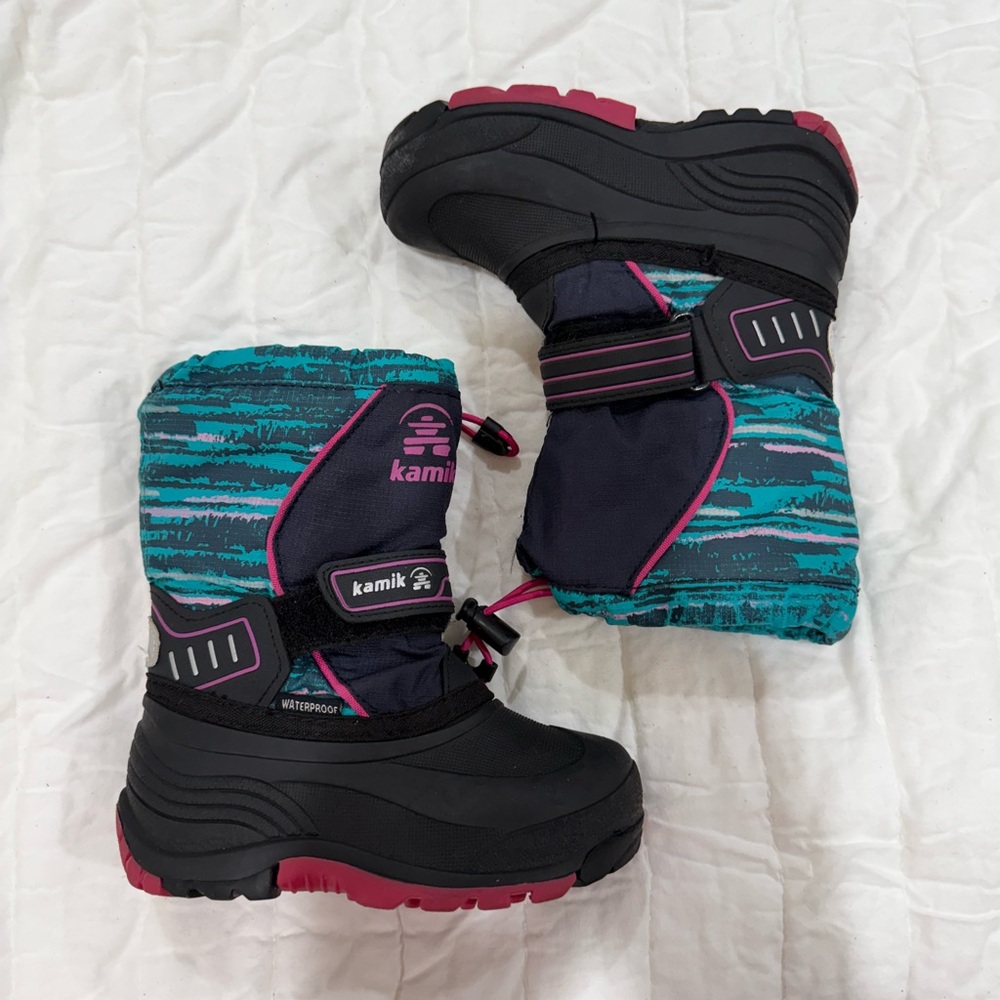 Kamik Kids' Boots - Black, Teal, and Pink